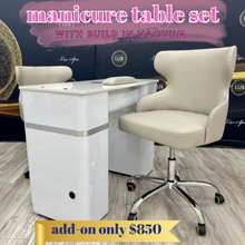 Load image into Gallery viewer, Manicure Nail Table w/ Build in Vacuum and Chairs Complete Luxury Package
