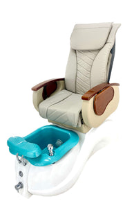 Whirlpool Blue Bowl Pedicure Chair  - NEW LEATHER ACETONE RESISTANCE - please contact us for exactly shipping quote 704 490 3934