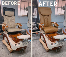 Load image into Gallery viewer, Acetone-Resistant Leather Upholstery Replacement for Pedicure Chairs + HD Foam Included
